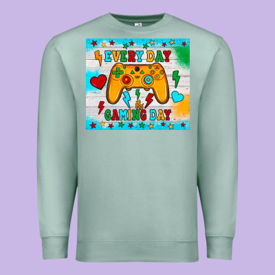 Every Day Is Gaming Day Premium Sweatshirt Designed By Jahusdesignshop