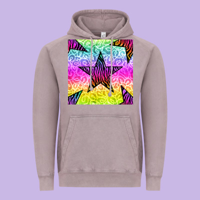 Zebra Glitter Star Seamless Pattern Vintage Hoodie Designed By Bundleandbundleshop