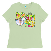 Matcha Hello Summer Unicorn Ladies Tee - CowCowDesign