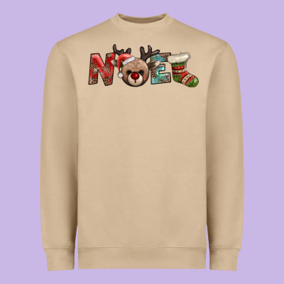 Noel With Sock And Reindeer Heavyweight Sweatshirt Designed By Adodesignshop