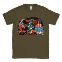 Army Green i love usa gnomes 4th of july Classic Tee - CowGirlArtShop