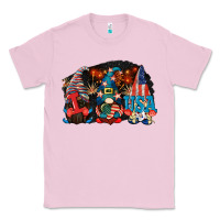 Bubblegum Pink i love usa gnomes 4th of july Classic Tee - CowGirlArtShop