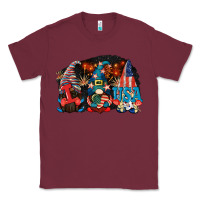 Burgundy i love usa gnomes 4th of july Classic Tee - CowGirlArtShop