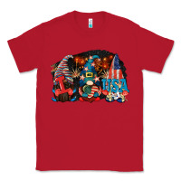 Red i love usa gnomes 4th of july Classic Tee - CowGirlArtShop