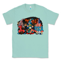 Seafoam i love usa gnomes 4th of july Classic Tee - CowGirlArtShop