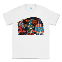 White i love usa gnomes 4th of july Classic Tee - CowGirlArtShop