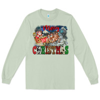 Matcha Merry Christmas Santa Sleigh Long Sleeve Tee - FaDigitalArtStudio
