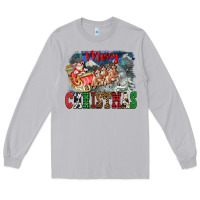 Moon Dust Merry Christmas Santa Sleigh Long Sleeve Tee - FaDigitalArtStudio