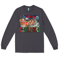 Smoke Merry Christmas Santa Sleigh Long Sleeve Tee - FaDigitalArtStudio