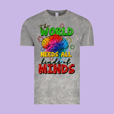 The World Needs All Kinds Of Minds Vintage Tee Designed By Fadigitalartstudio