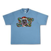 Pebble Blue Christmas Pitbull Joy Urban Heavy Tee - RanaPortraitStore