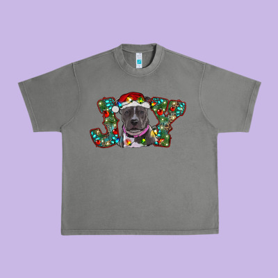 Christmas Pitbull Joy Urban Heavy Tee Designed By Ranaportraitstore