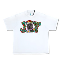 White Christmas Pitbull Joy Urban Heavy Tee - RanaPortraitStore