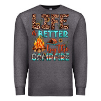 Charcoal Heather life is better by the campfire Premium Sweatshirt - JahusDesignShop