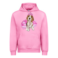 Fuchsia Pink Balerina beagle with tutu Urban Hoodie - RanaPortraitStore