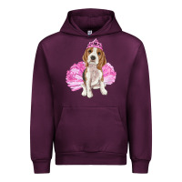 Mauve Wine Balerina beagle with tutu Urban Hoodie - RanaPortraitStore
