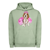 Pigment Oil Green Balerina beagle with tutu Urban Hoodie - RanaPortraitStore