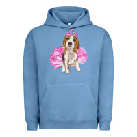 Pigment Pebble Blue Balerina beagle with tutu Urban Hoodie - RanaPortraitStore
