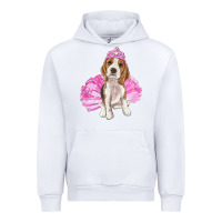 White Balerina beagle with tutu Urban Hoodie - RanaPortraitStore
