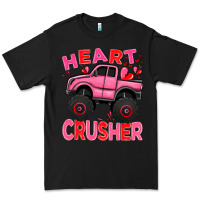 Black Heart crusher pink monster truck Valentine's Day Premium Tee - HowdyJamesFarm