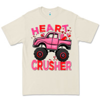 Bone Heart crusher pink monster truck Valentine's Day Premium Tee - HowdyJamesFarm