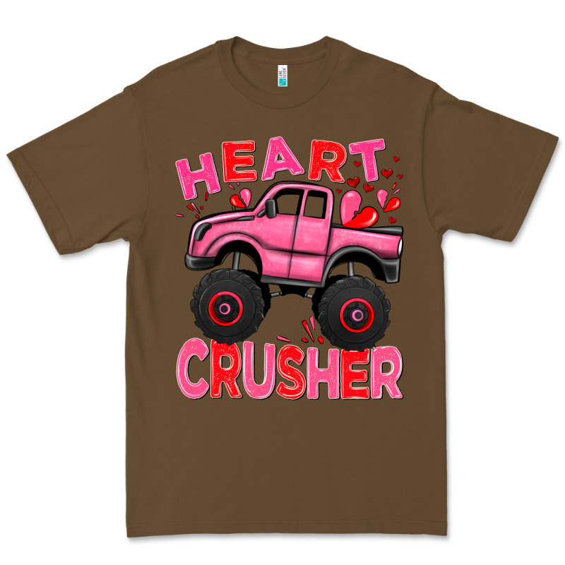 Heart Crusher Pink Monster Truck Valentine's Day Premium Tee by HowdyJamesFarm | Teevron