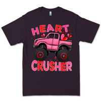 Plum Heart crusher pink monster truck Valentine's Day Premium Tee - HowdyJamesFarm