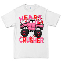 White Heart crusher pink monster truck Valentine's Day Premium Tee - HowdyJamesFarm
