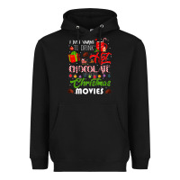 Black i just want to drink hot chocolate watch christmas movies premium Heavyweight Hoodie - baoMotion
