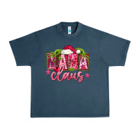 Midnight Navy Pink Christmas Mama Claus Urban Heavy Tee - FaDigitalArtStudio