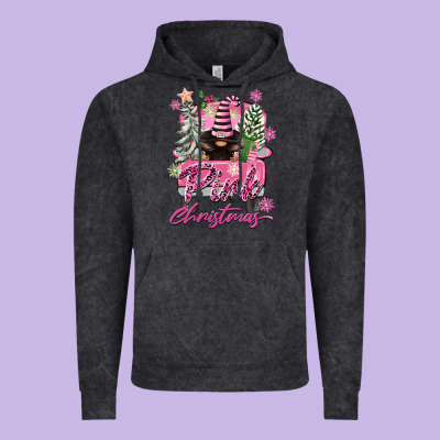 Pink Christmas Truck Gnome Vintage Hoodie Designed By Fadigitalartstudio