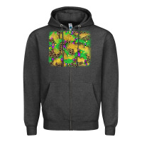 Charcoal Heather mardi gras fleur de lis and leopard background Zipper Hoodie - AdoDesignShop