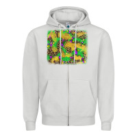 Dove Grey mardi gras fleur de lis and leopard background Zipper Hoodie - AdoDesignShop
