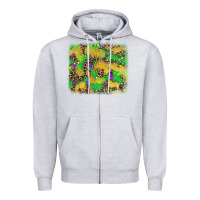 Heather Grey mardi gras fleur de lis and leopard background Zipper Hoodie - AdoDesignShop