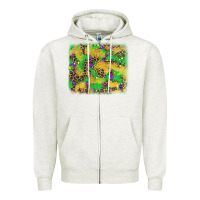 Oatmeal Heather mardi gras fleur de lis and leopard background Zipper Hoodie - AdoDesignShop