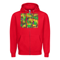 Red mardi gras fleur de lis and leopard background Zipper Hoodie - AdoDesignShop