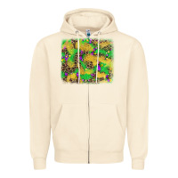 Sandshell mardi gras fleur de lis and leopard background Zipper Hoodie - AdoDesignShop