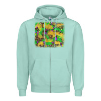 Seafoam mardi gras fleur de lis and leopard background Zipper Hoodie - AdoDesignShop