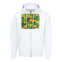 White mardi gras fleur de lis and leopard background Zipper Hoodie - AdoDesignShop