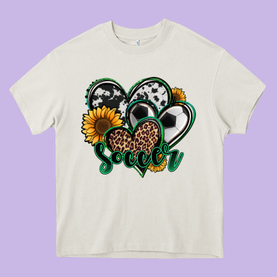 Soccer Hearts Heavy Core Tee Designed By Jasminsmagicworld