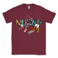Burgundy nurse on duty Classic Tee - CowGirlArtShop