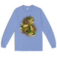 Colony Blue camouflage and leopard patch  1 Long Sleeve Tee - BundleAndBundleShop