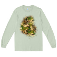 Matcha camouflage and leopard patch  1 Long Sleeve Tee - BundleAndBundleShop