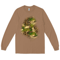 Toasted Coconut camouflage and leopard patch  1 Long Sleeve Tee - BundleAndBundleShop