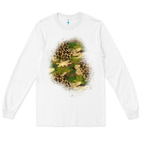 White camouflage and leopard patch  1 Long Sleeve Tee - BundleAndBundleShop