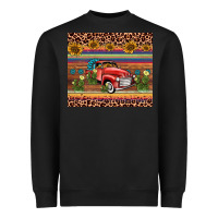 Black truck sunflower leopard Heavyweight Sweatshirt - AdoDesignShop