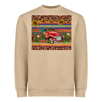 Truck Sunflower Leopard Heavyweight Sweatshirt | Teevron