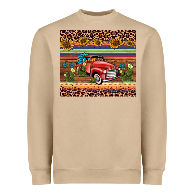 Truck Sunflower Leopard Heavyweight Sweatshirt by AdoDesignShop | Teevron