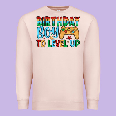Birthday Boy To Level Up Premium Sweatshirt Designed By Jahusdesignshop