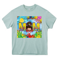 Arona Messy bun Autism mom 20oz skinny tumbler Heavy Core Tee - TumblerDesignByShophia